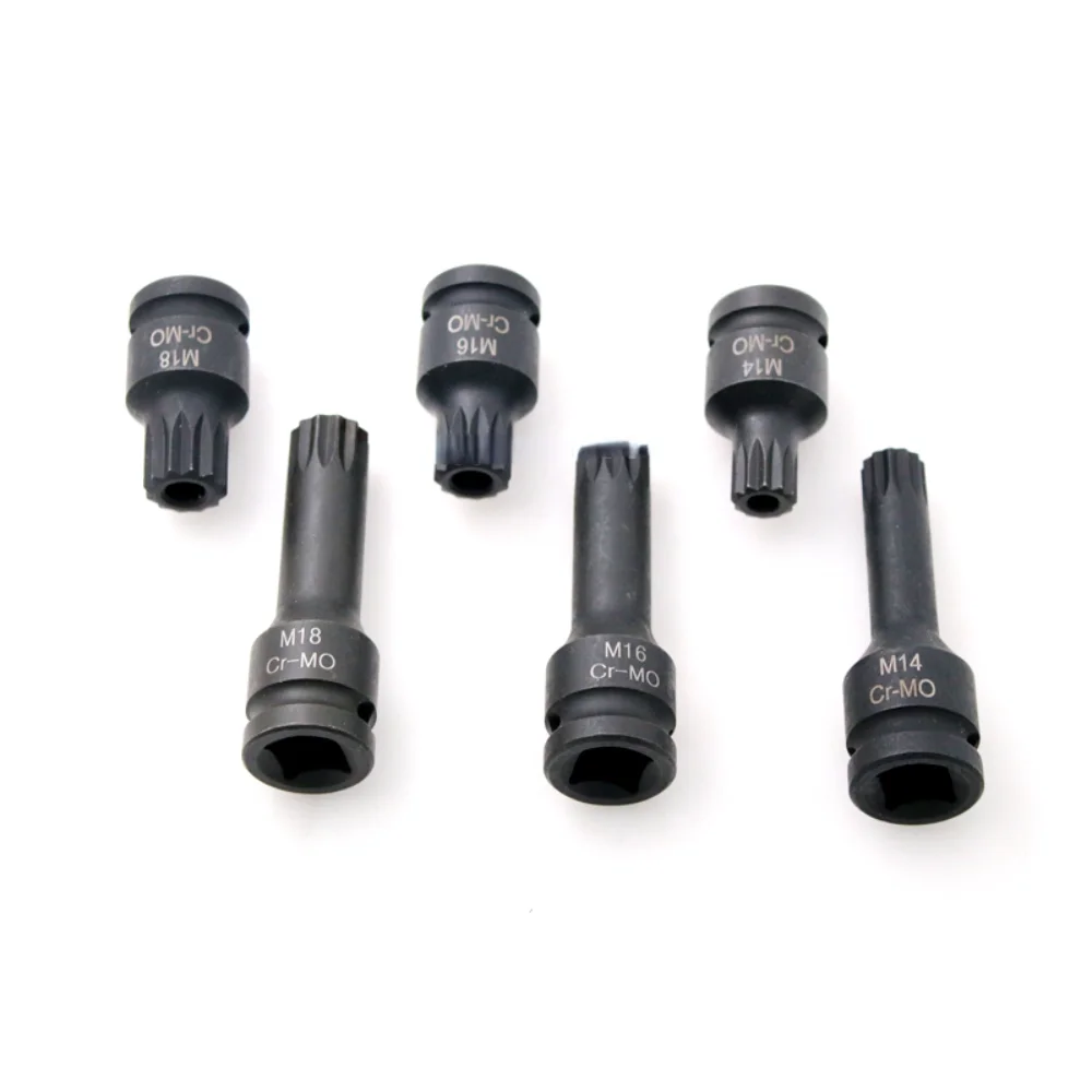 6pcs M14 M16 M18 Oil Pan Drain Plug Screw Bolt Star Tamper Proof Socket Sleeve Tool For Volkswagen Audi Mercedes Benz