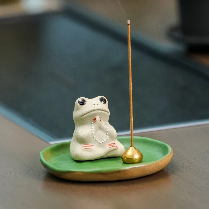 Cute Frog Incense Burner Frogs Tea Pets Ornaments Zen Home Tea