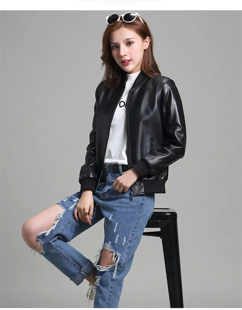 AYUNSUE 100% Sheepskin Coat Female Baseball Down Jackets 2020 Winter Jacket Women Genuine Leather Jacket Korean Outerwear MY3728