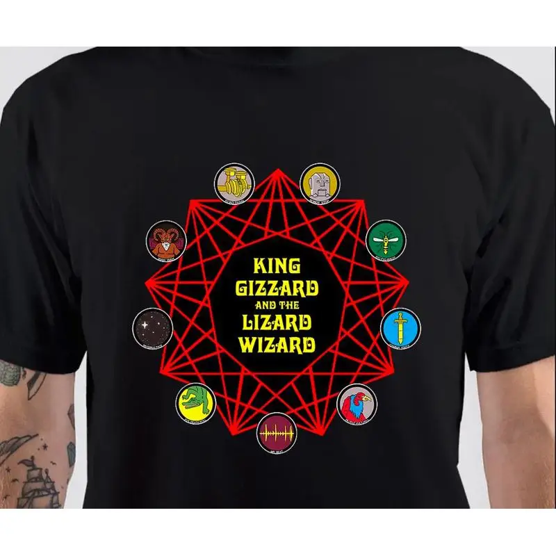 King Gizzard And The Lizard Wizard Red Hexagon Character Planet T-Shirt