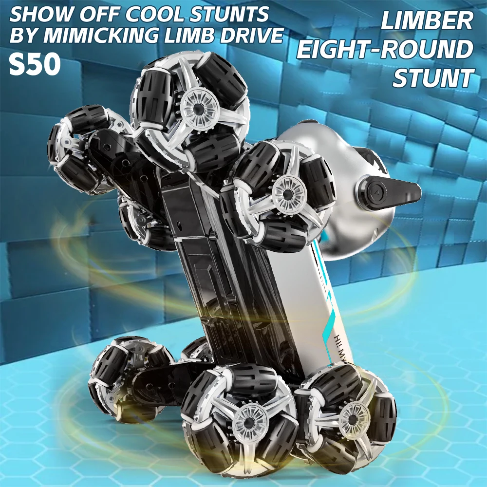 Gesture Sensing Pet Intelligent Transforming Robot Dog Toy Remote Control Car with 8 for Kids Adventure Play