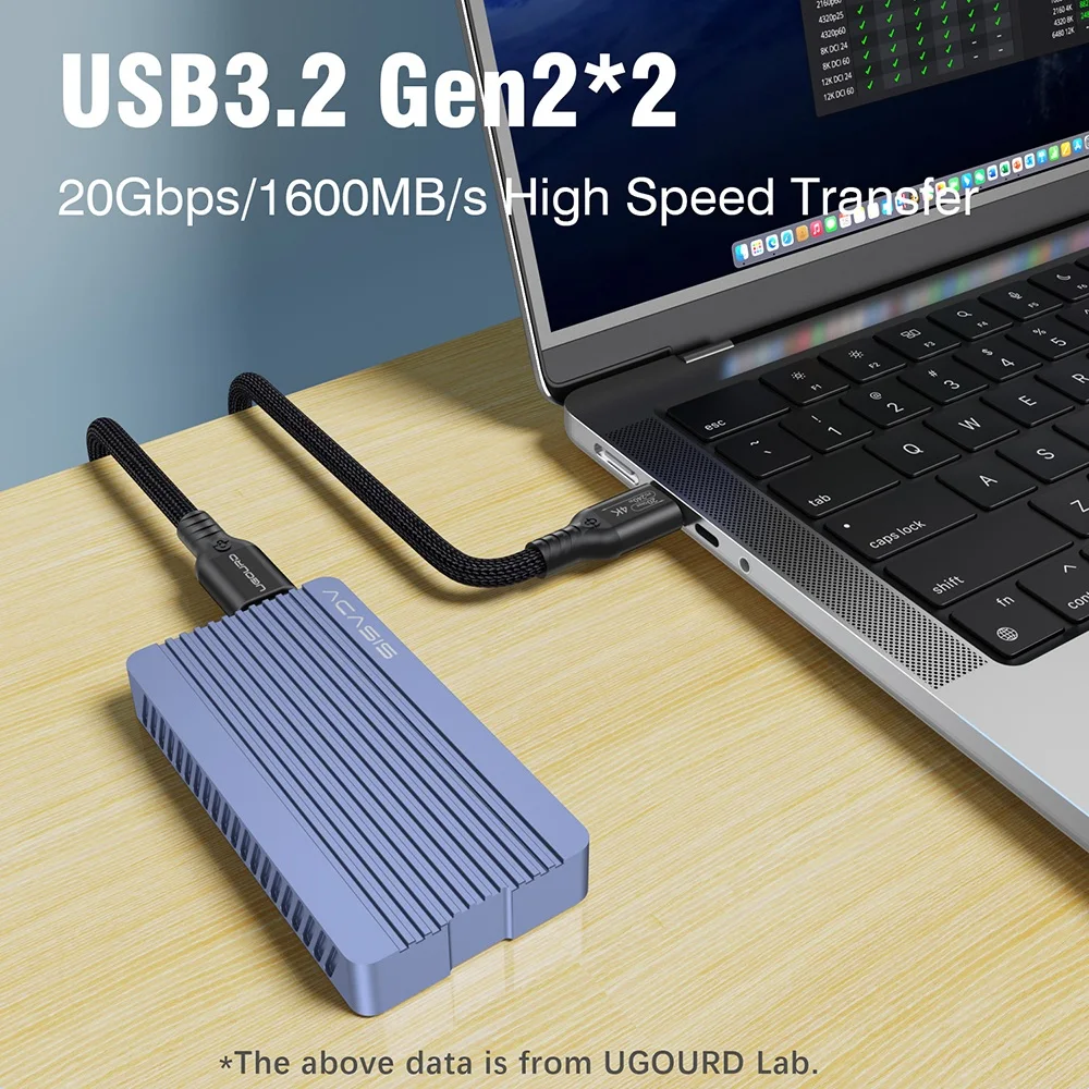 USB3.2 Gen2x2 20Gbps Full Feature USB C to C Cable PD3.1 240W Fast Charging 4K60Hz 0.2m 0.5m 3m 5m Compatible with Thunderbolt 3