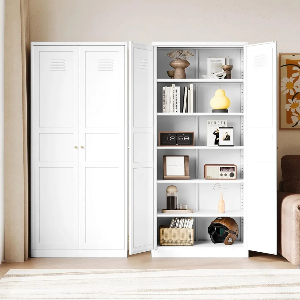 

Storage Cabinet with Adjustable Shelves-Metal Home Kitchen Pantry