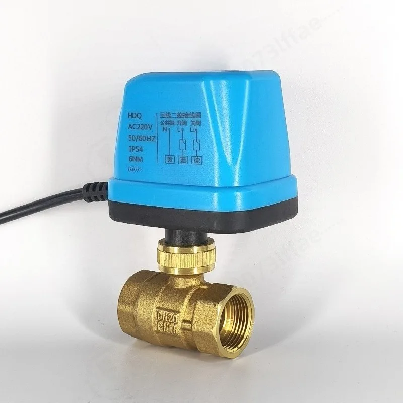 220V Electric 2 Way Ball Valve 3 Wire Single Dual Control Normally Open Closed Water Flow Switch Valve for HVAC System