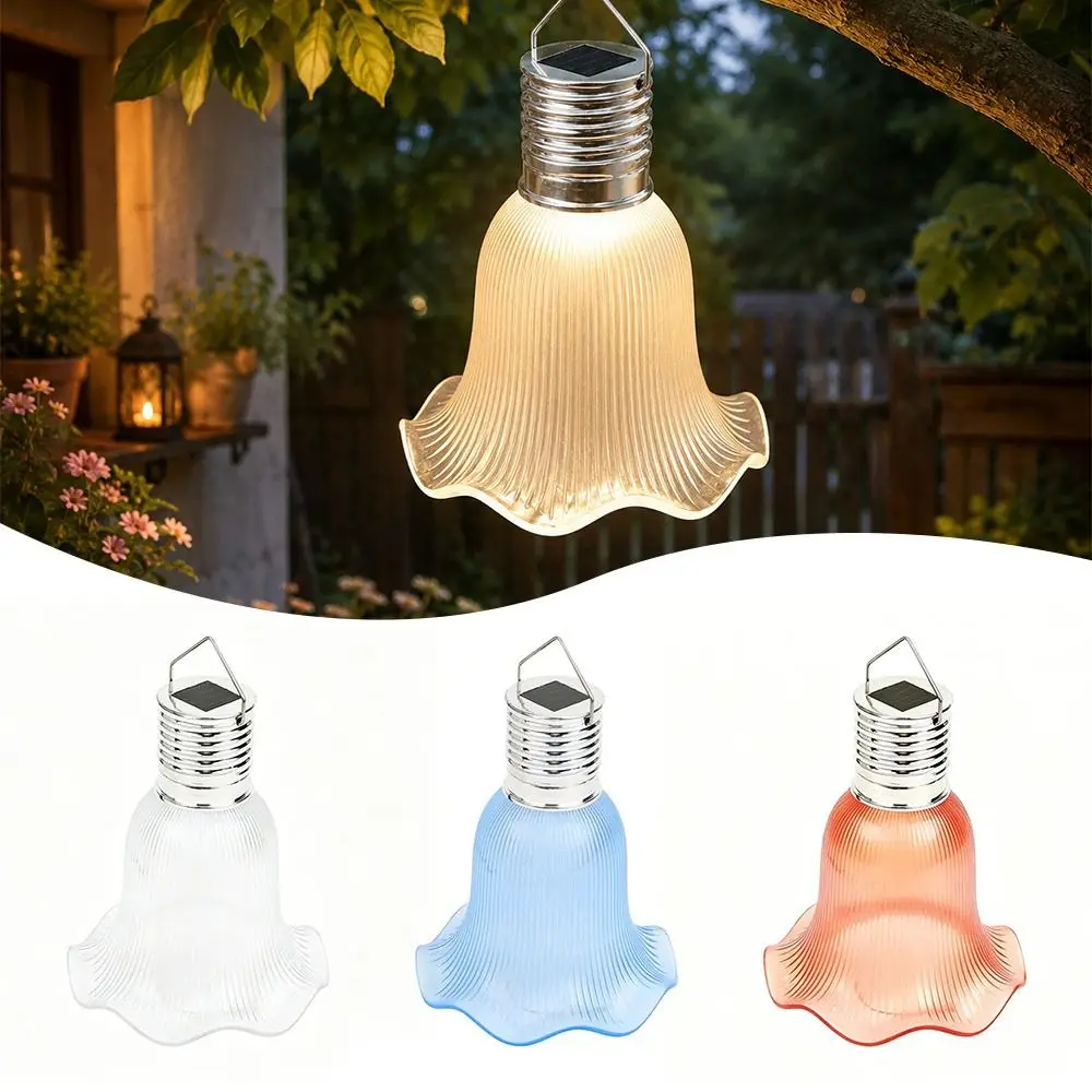 Waterproof Solar Flower Hanging Light Solar Powered Automatic Sensor Ballet Skirt with Hanging Lamp Flower Shape LED