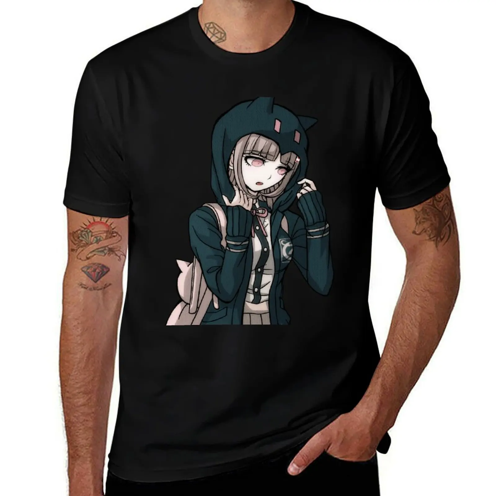 Chiaki Nanami Sad Pouting T-Shirt Casual Basic Short Sleeve T-Shirt