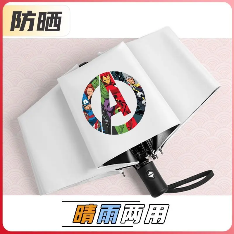 มาร์เวล ไอรอนแมน สไปเดอร์แมน เดดพูล กัปตันอเมริกา ร่มการ์ตูน สร้างสรรค์ หนุ่มหล่อ ร่มพับอัตโนมัติ ของขวัญ