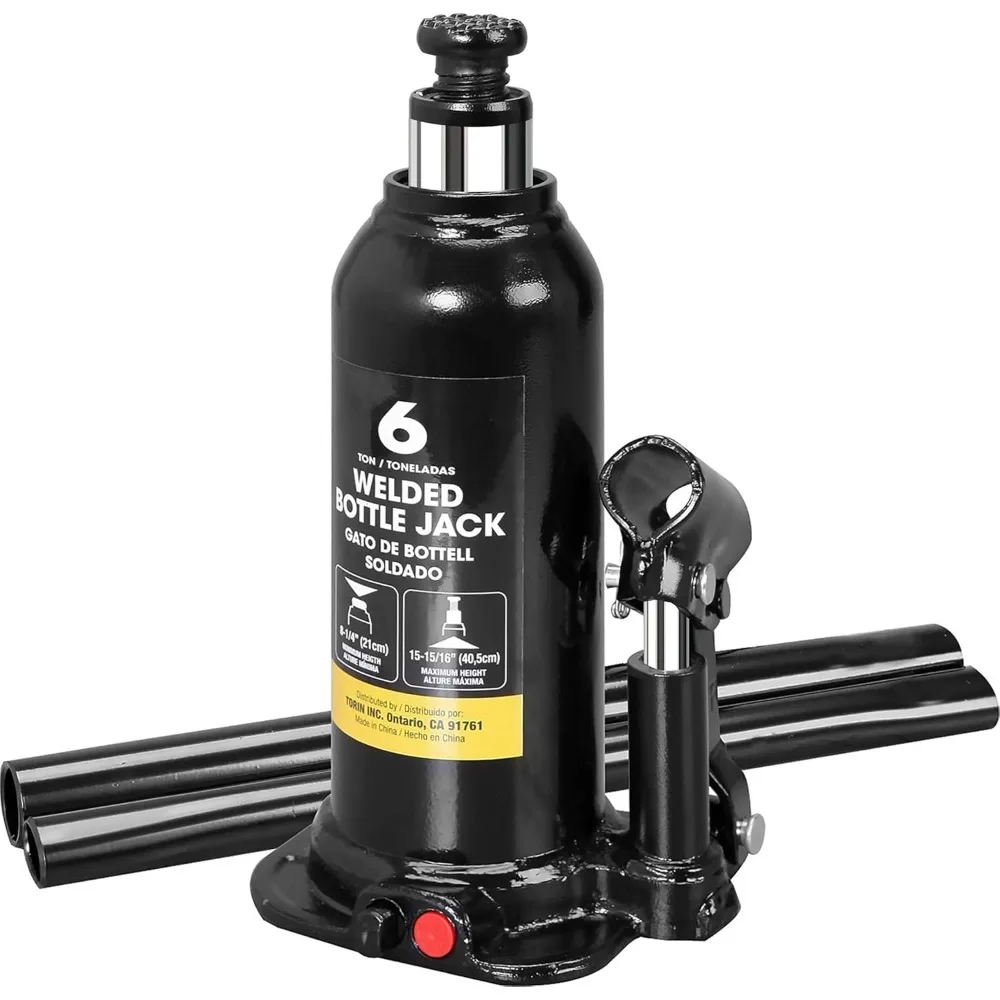 

6 Ton (12,000 LBs) Capacity Hydraulic Welded Bottle Jack, AT90603BB , Black
