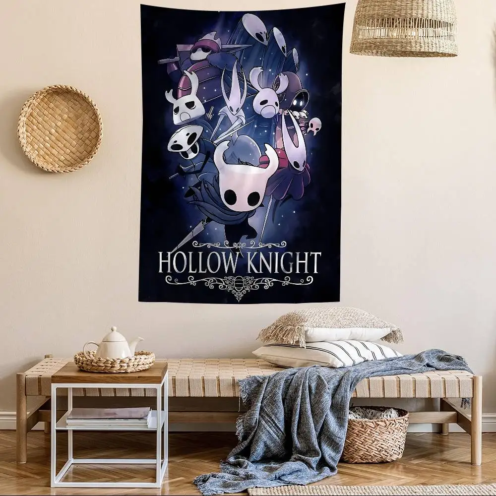 

Hot Video Game Anime Hollow Knight Colorful Tapestry Wall Hanging Hippie Flower Wall Carpets Dorm Decor Wall Art Decor