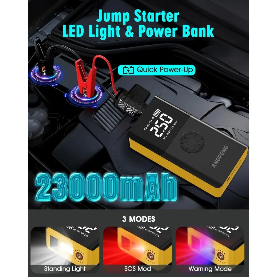 محمول سيارة الانتقال كاتب مع ضاغط الهواء 4000A 150PSI 12 فولت لبطارية السيارة في حالات الطوارئ تعزيز صندوق الانتقال المدمج مع البلوز #5