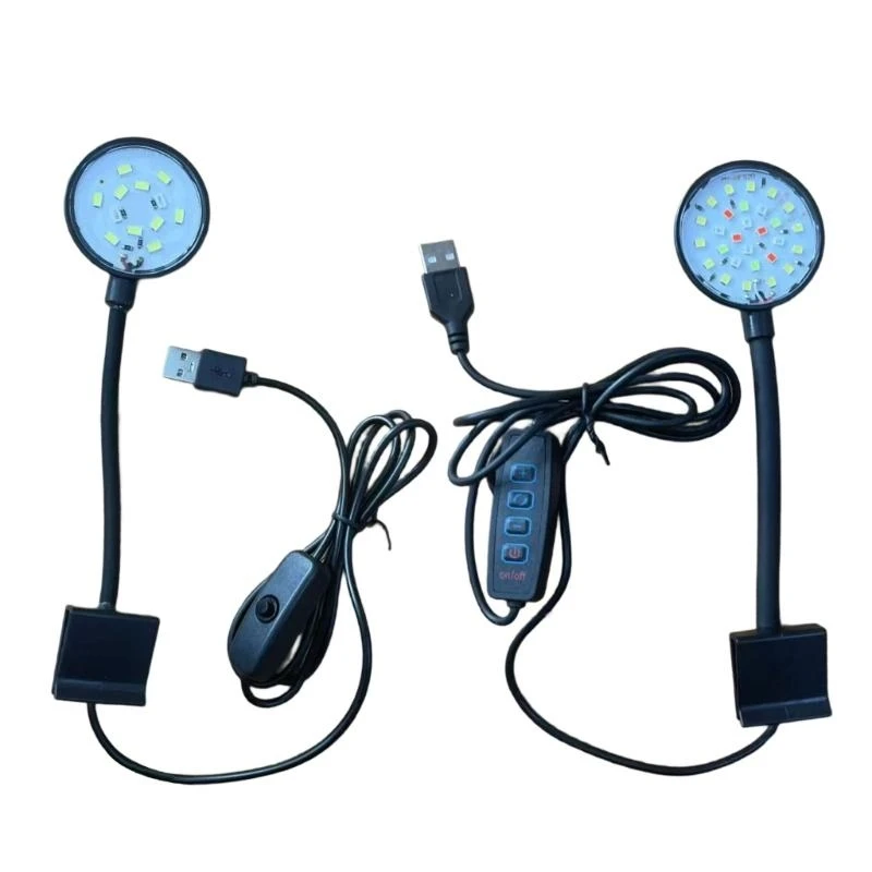 

Led Lamp Aquariums Light USB Charging Clipon Lamp for Health Fish Plant Color
