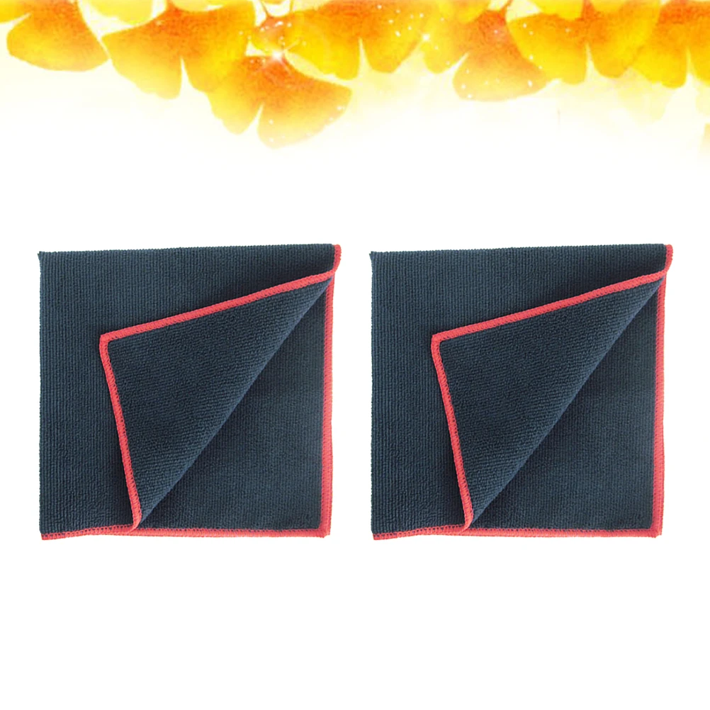 

2 Pcs Black Towel Erase Wipes Microfiber Cleaning Cloth Scouring Pad Whiteboard