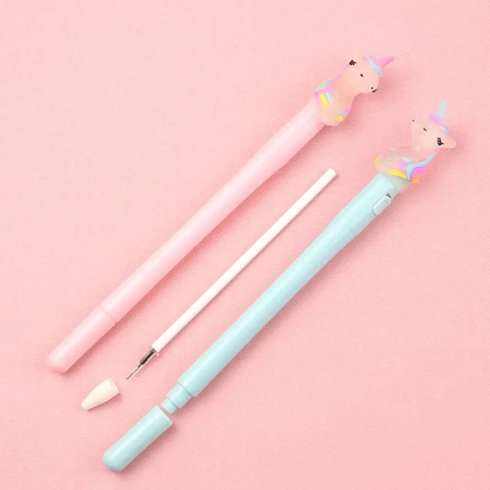

8 Pcs Light Pen Unique Gel Pens Wooden Ink Colorful Stationery Silica for Students