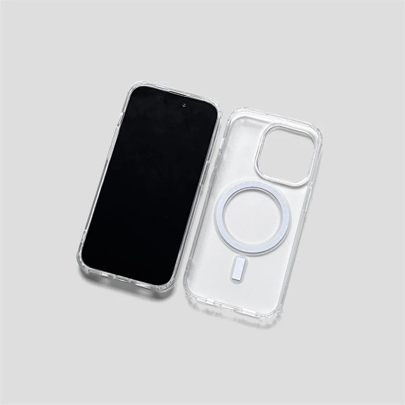 Luxury ClearสําหรับMagsafeแม่เหล็กไร้สายชาร์จโทรศัพท์สําหรับiPhone 16 E 15 14 13 12 11 Plus Mini Pro Maxซิลิโคน
