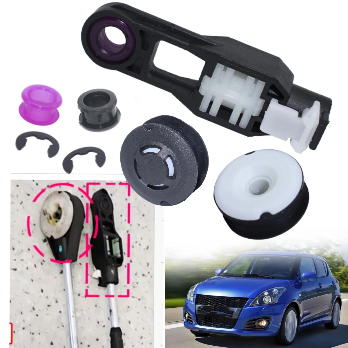

For Suzuki Swift AZG 2010-2017 Gear Shift Cable Linkage End Rod Bushing Shifter Selector Kit Manual Transmission Drivetrain Part