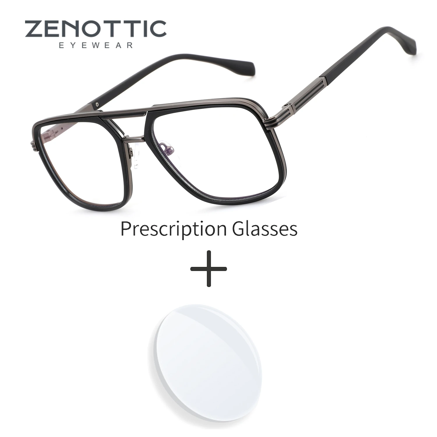 

ZENOTTIC (размер M) мужские прогрессивные очки-авиаторы по рецепту, очки для близорукости, пилотные прогрессивные оптические очки