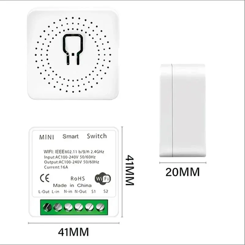 Smart Switch Tuya Smart Life App Wifi Mini 16A DIY Light Switches 2 Way Wireless Smart Home With Alexa Google Home