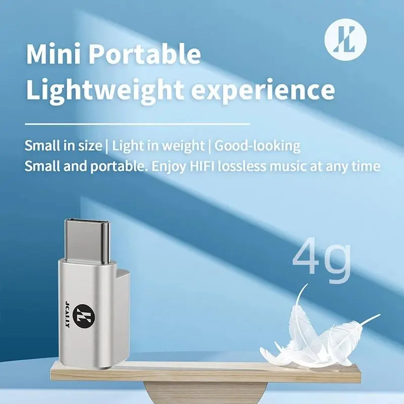 JCALLY JA56 Type-C to 3.5mm HiFi Audio Adapter DAC ALC5686 Mini Decoder USB-C Headphone Amplifier For iPhone 15 16 Android