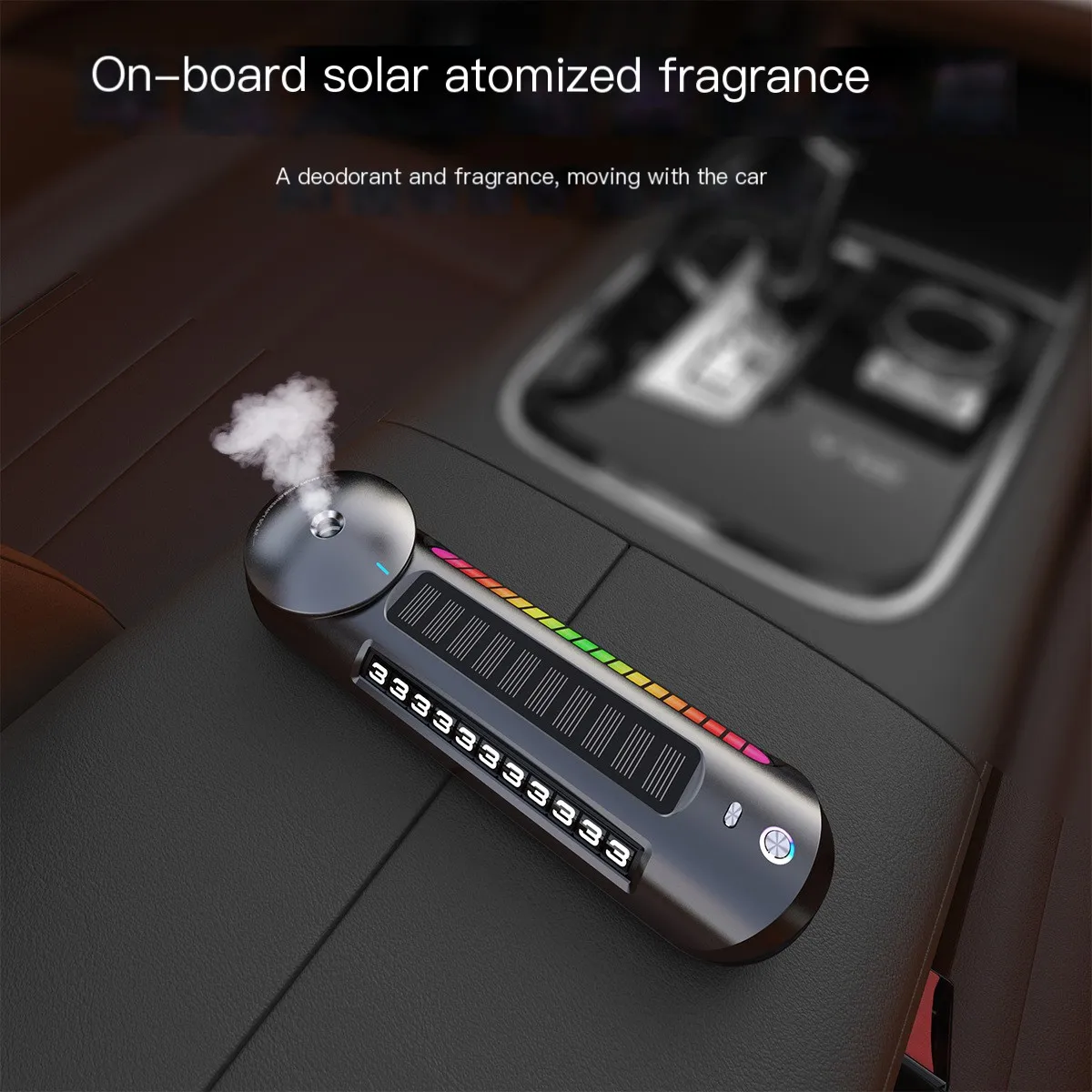 Car Aroma Perfume Car Premium Sense Niche Intelligent Car Aroma Solar Auto Mist Diffuser Car Temporary Number Plate Long-lasting