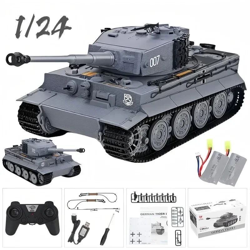 1/24 Taigen RC Battle Tank Tiger I Radio Control Military Tanks Infrared Combat Cars Vehicle Toys for Boys TH23570