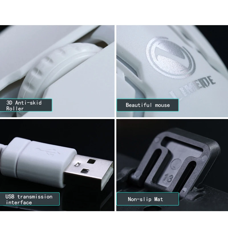 Wired Mouse Keyboard Set Rainbow Backlit USB Keyboard Gaming Computer Gamer Holder Key board Suspended Concave Keycap For MAC PC