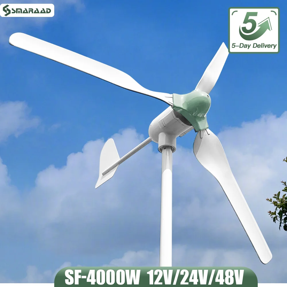 DIDITO Wind Generator 4000W  Turbine  Free MPPT Controller 12v 24V 48V Low Noise Medium Windmill Green Energy With  Inverter