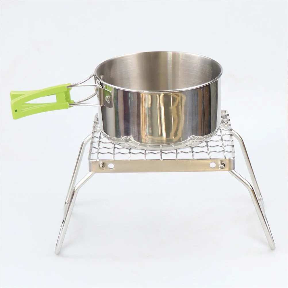 

Folding Grill Barbecue Grid Portable Campfire Stainless Steel Small Grills Travel Charcoal Rack for Picnics Beaches Camping