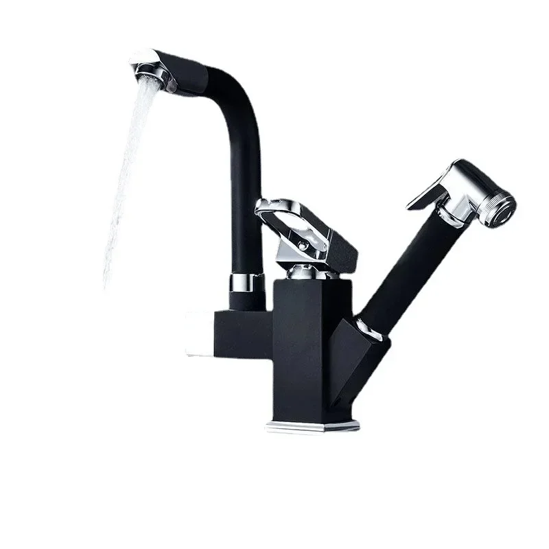 

Multifunctional Rotary Washbasin Washbasin Faucet Bathroom with Spray Gun Household Kitchen Faucet