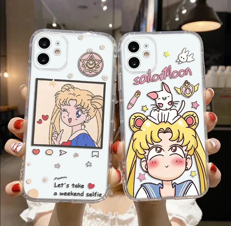 S-Sailor M-Moon cartoon Soft Case for Moto G9 E12 E22I E22 G52 G42 G32 G22 G23 P40 P30 Edge 40 50 Ultra E32 G04 G14 G84 G62