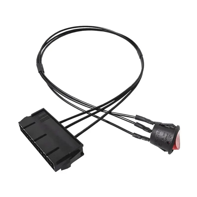 54cm Cable Copper Tin Wire 24-Pin Female ATX PSU PC Power Supply Starter Tester Start Up Jumper with ON/OFF Switch