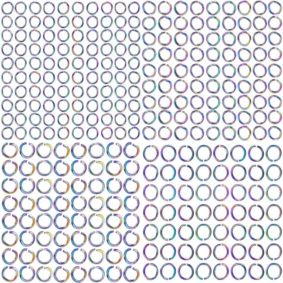 

100-500pcs/lot Stainless Steel Jump Rings Rainbow Jewelry Findings Split Rings Connectors For Jewelry Making Supplies Wholesale