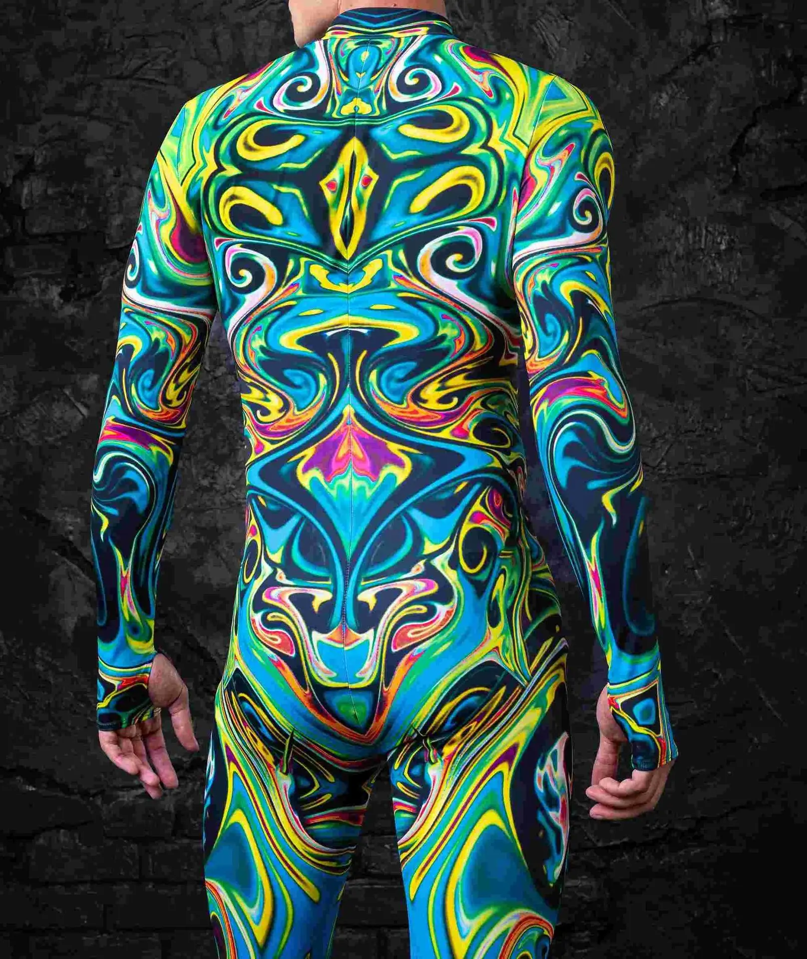 Bunte Mechanische Muskel-Tights Herren Jumpsuit Punk Cosplay Kostüm Bodysuit Party Festival Zentai Radsportbekleidung – Detail 19