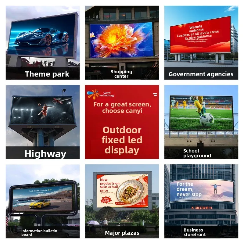 Custom P3/P4/P10 Outdoor Full Color LED Display, Waterproof HD Screen for Mall and Billboard Advertising
