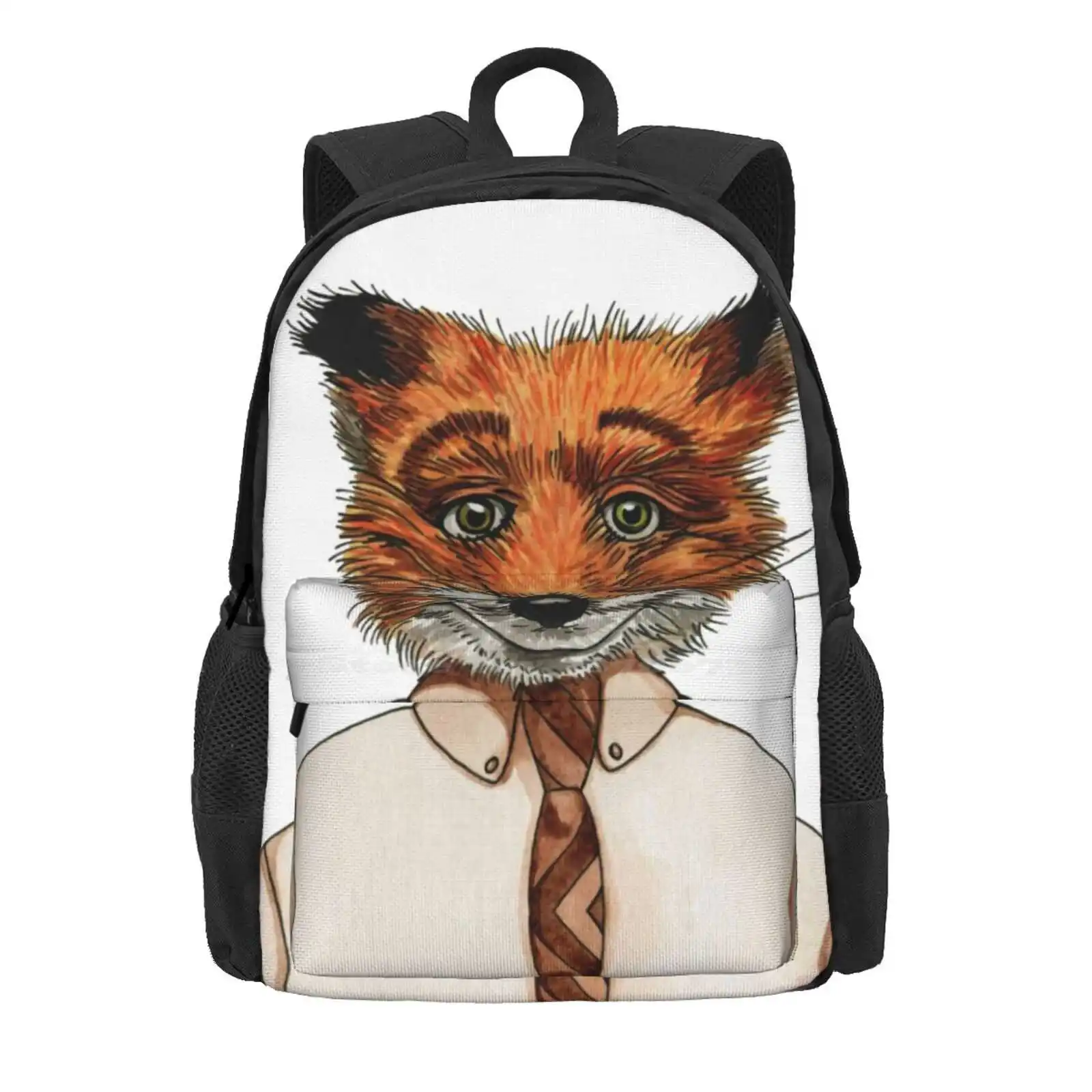 Mr. Fox Hot Sale Schoolbag Backpack Fashion Bags Wild Animal Whimsical Fantastic Mr Fox Watercolor