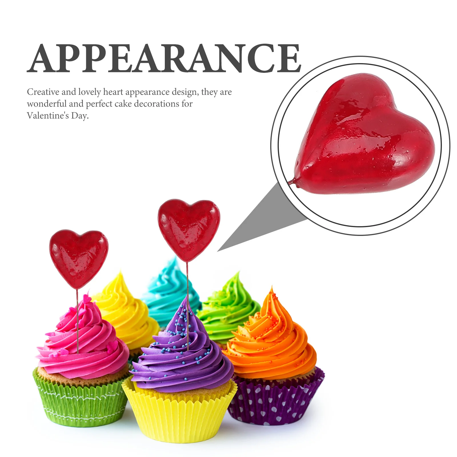 

24Pcs Red Foams Heart Shape Cake Picks Perfect for Valentine's Day Wedding Topper and Holiday Cake Picks