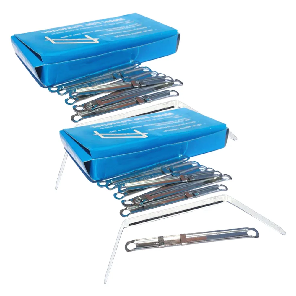 100 Pcs 8cm Folder Metalbindingclipbindingringbindingstrip Binder Clips Bookbinding Prong Folders Practical