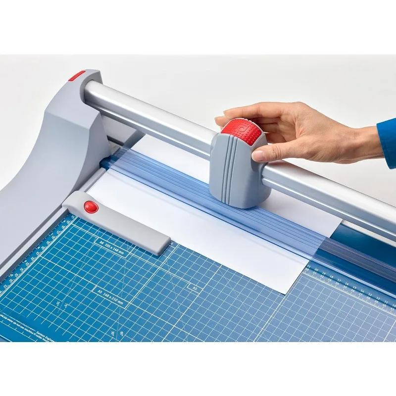 ماكينة تشذيب دوارة ممتازة 446، طول القطع 36 بوصة، سعة 25 ورقة، شحذ ذاتي، مشبك تلقائي، قاطعة ورق ألمانية هندسية