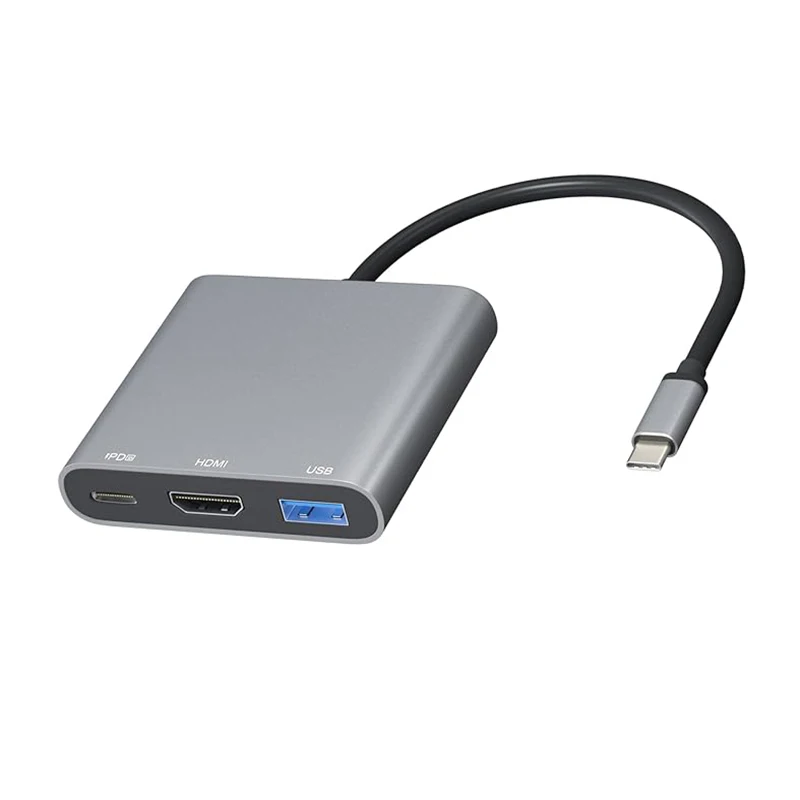 USB-C to HDMI Adapter Cable (3-in-1 Multi-Function Converter)  Supports 4K Ultra HD Video Output and USB 3.1/3.0 Data Transfer