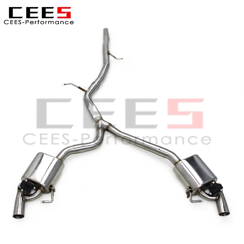 CEES Performance Valve Catback Exhaust For Audi A4 B9 2.0T 2017-2023 Stainless Steel 304 Escape Racing Car Exhaust Pipes Muffler