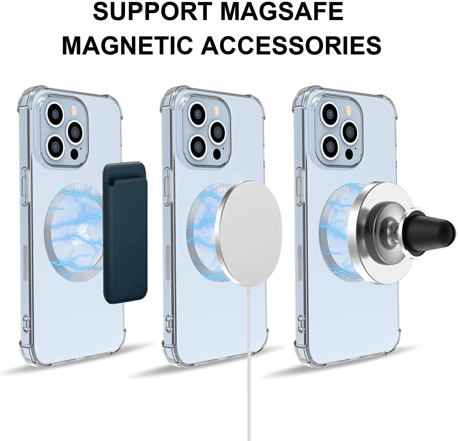 Universal Magnetic Metal Plate Ring For Magsafe Wireless Charger Iron Sheet Sticker Magnet Car Phone Holder For iPhone Samsung