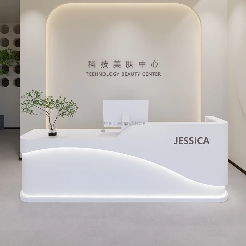 Beauty Institute Counter Front Reception Desk Modern Luxury Cafe Counter Nail Salon Pulpito De Iglesia Reception Furniture