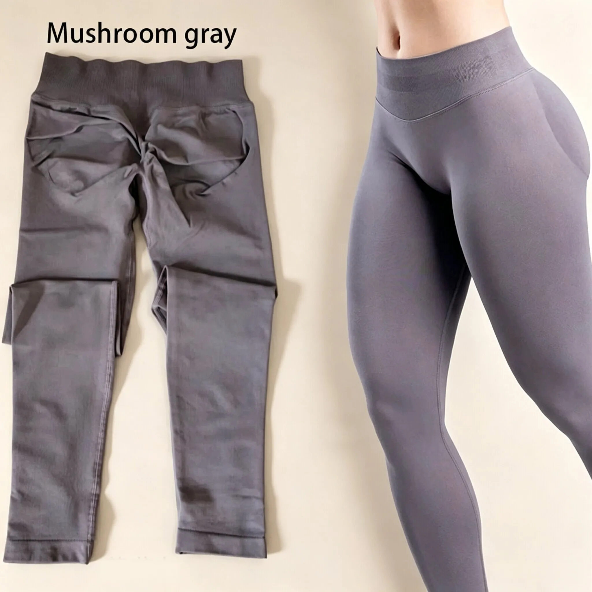 Dneyf 1D-3Y-2F Nahtlose Yoga-Leggings mit Po-Lifting-Effekt für Damen, hohe Taille, hohe Dehnbarkeit, schnelltrocknend, ideal zum Training, Laufen, für das Fitnessstudio und als lange Sporthose. – Detail 18