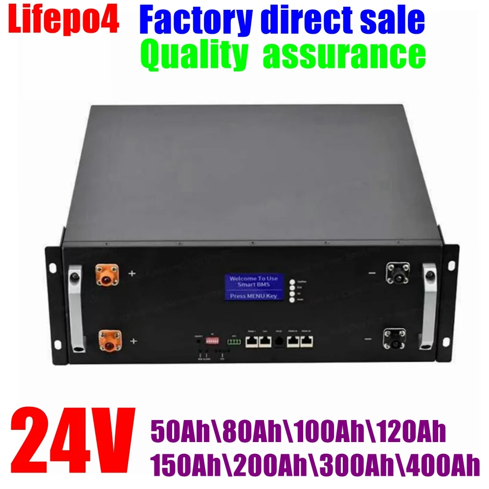 200Ah 24v 400AH 150Ah 300Ah 500AH 100Ah 600AH lifepo4 Lithium batterry pack CAN RS485 RS232 for Solar system hybrid inveter