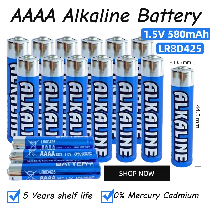 

4-60PCS AAAA Alkaline Battery LR8D425 1.5V Column Dry Battery for Pen Laser Pen Handwriting Pen Toys Electronics