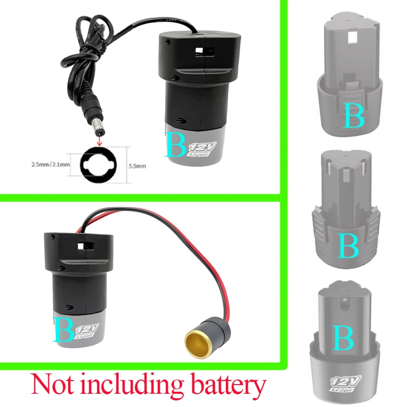 DIY Lithium Battery Case DC Output Car Cigarette Lighter Connector For Lomvum DeYun ZhiPu FuGe For KoMax DLS GCRAFT 12V Adapter