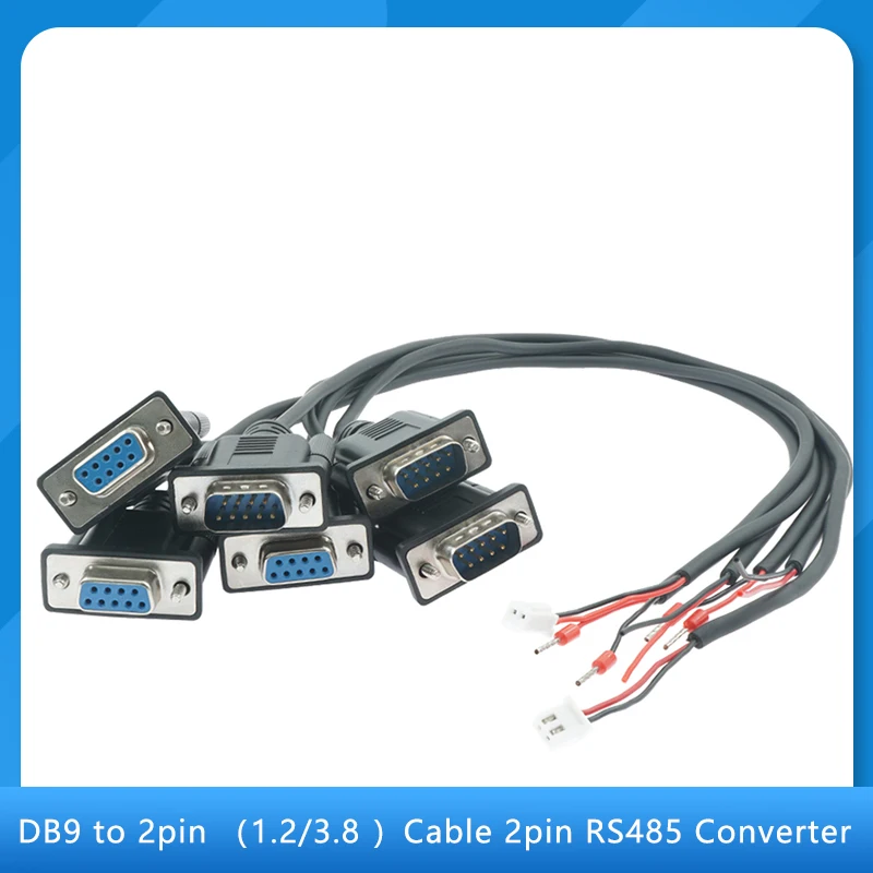 

1PCS DB9 to 2pin （1.2 or 3.8）Cable 2pin RS485 Converter DB9 Male Plug/ Female Plug