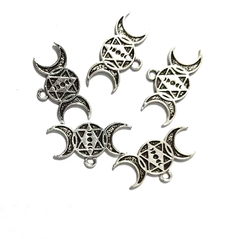 10pcs celtics trinity witchy moon mysterious power spirit jewelry charm for DIY women Accessories