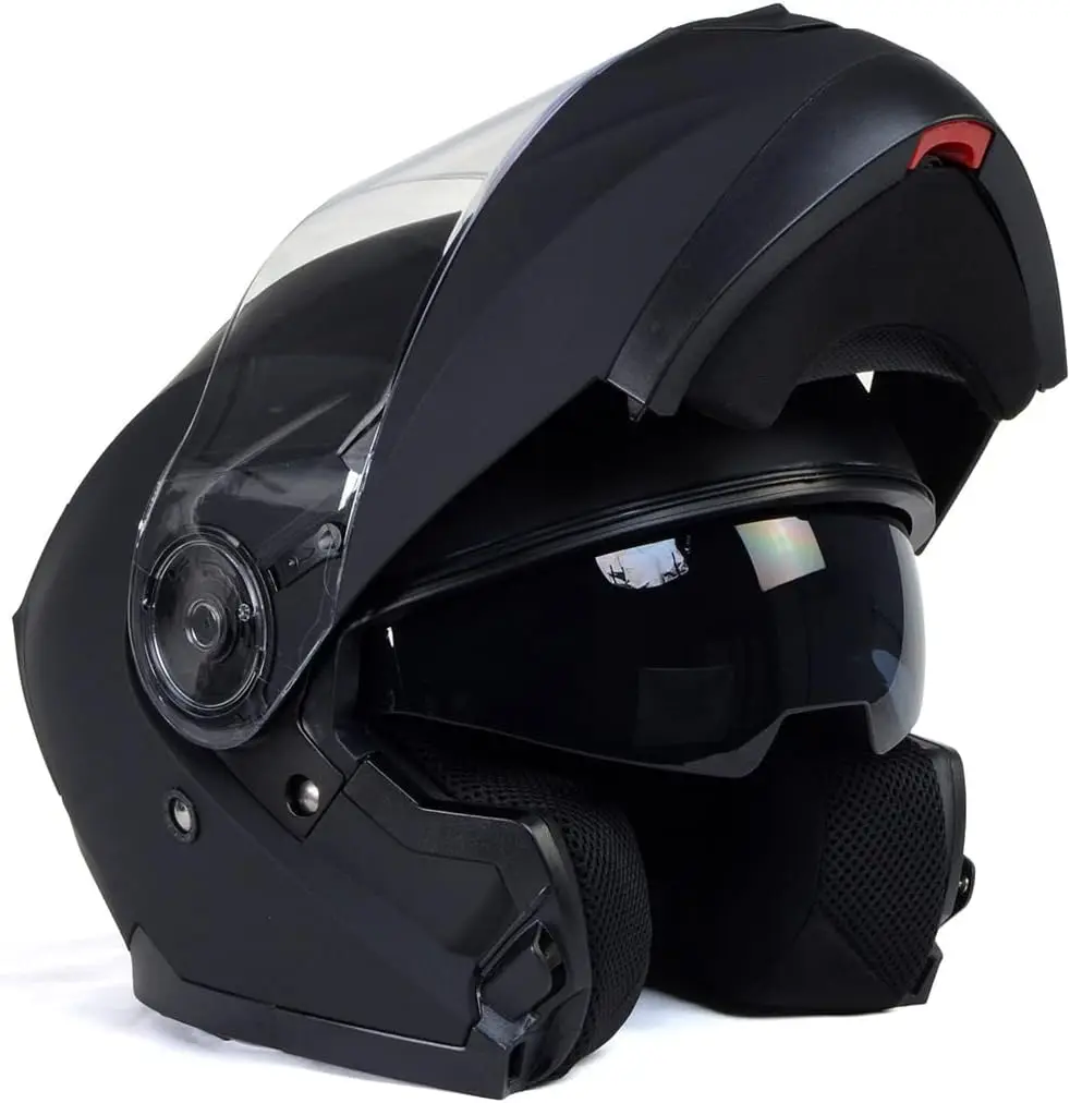 

Breeze Flat Black Advanced Motorcycle Modular Helmet w/Drop Down Visor DOT Approved MPH9814DOT - XX-Large