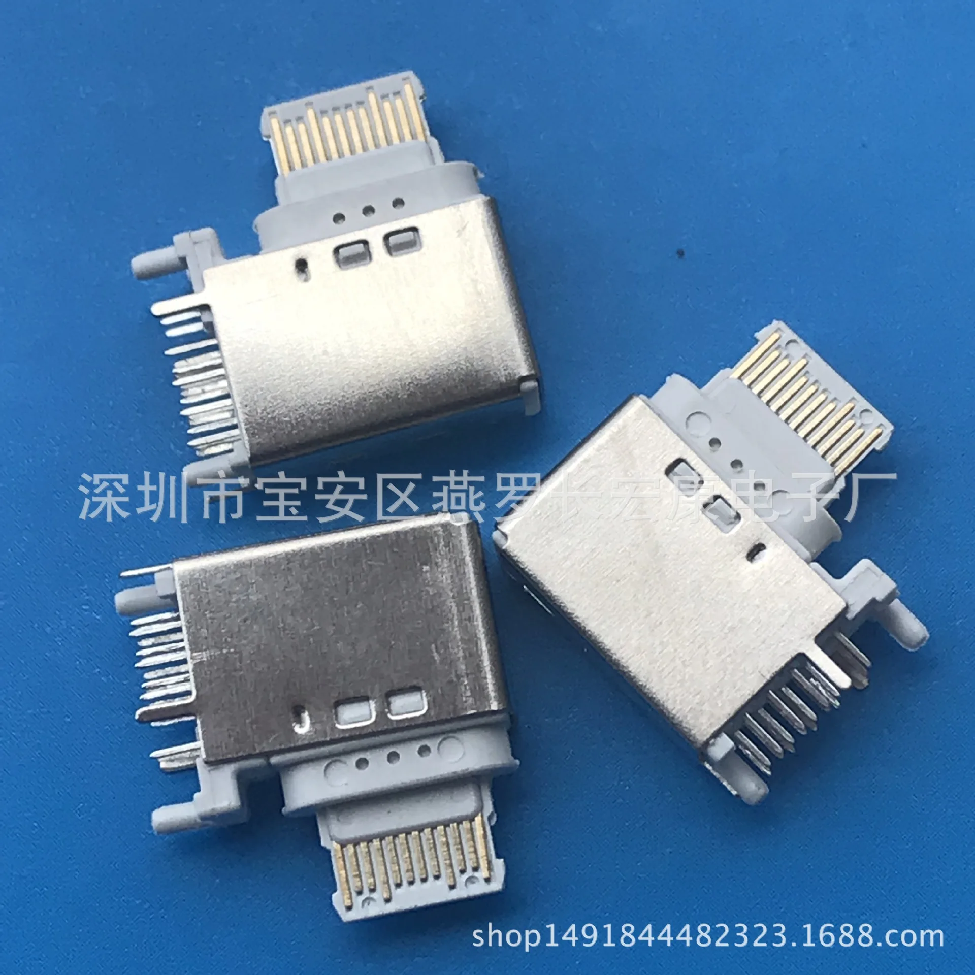 For 6P side plug USB side vertical TYPE C female seat 90 degrees 3.1 fast charging connector type-c 6pin side plug
