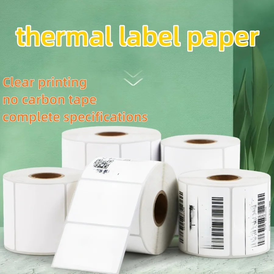 

1 рулон самоклеящихся белых термочувствительных этикеток, подходящих для контейнеров, бутылок, коробок для хранения, этикеток, для повседневного офисного использования.